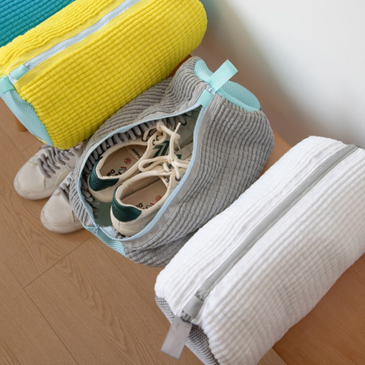 NNEDSZ Yellow Shoe Laundry Bags - Mesh Protective Washing Bags for Shoes with Zipper Design